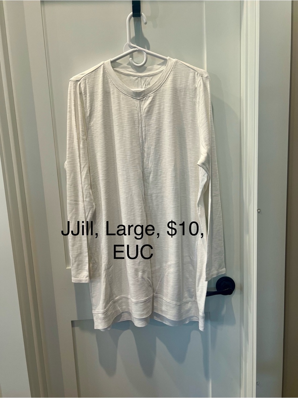 J. Jill Cream Long-Sleeve Crewneck Top